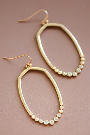 Open frame rhinestone earrings