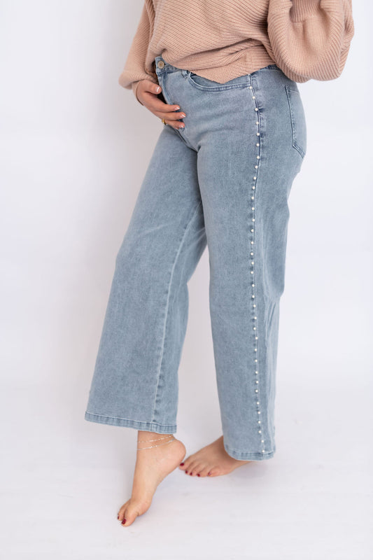 IVORY PEARL DENIM JEANS