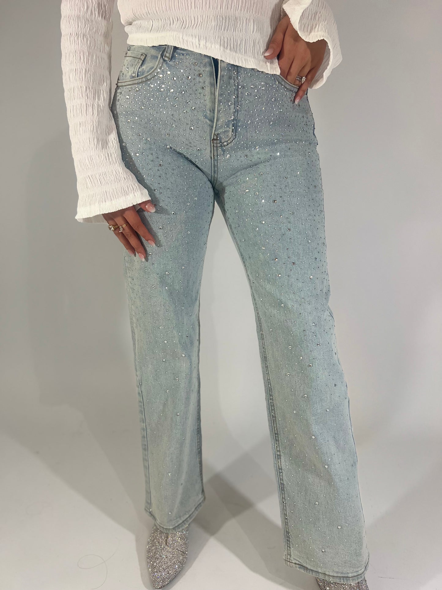 Arriana’s rhinestone stretch jeans