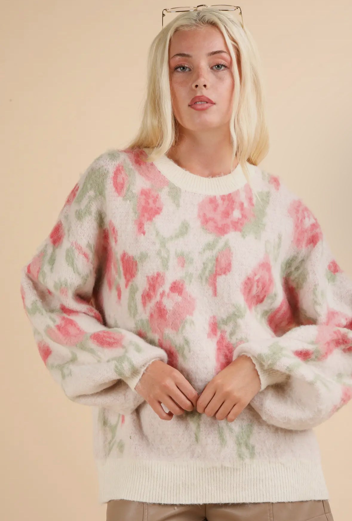 Cozy Floral Print Sweater