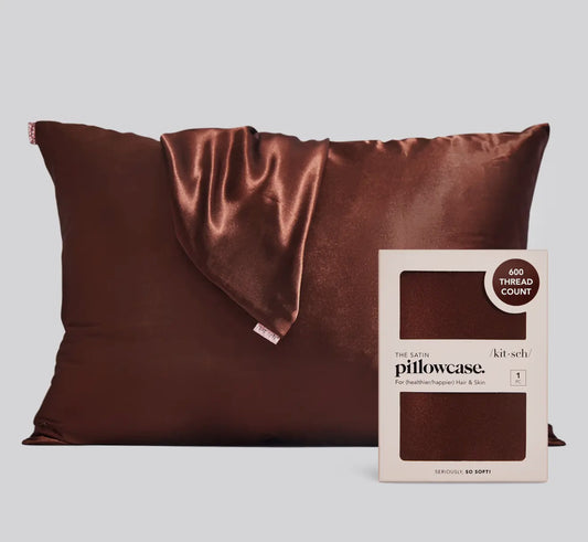 Satin Pillowcase- Chocolate