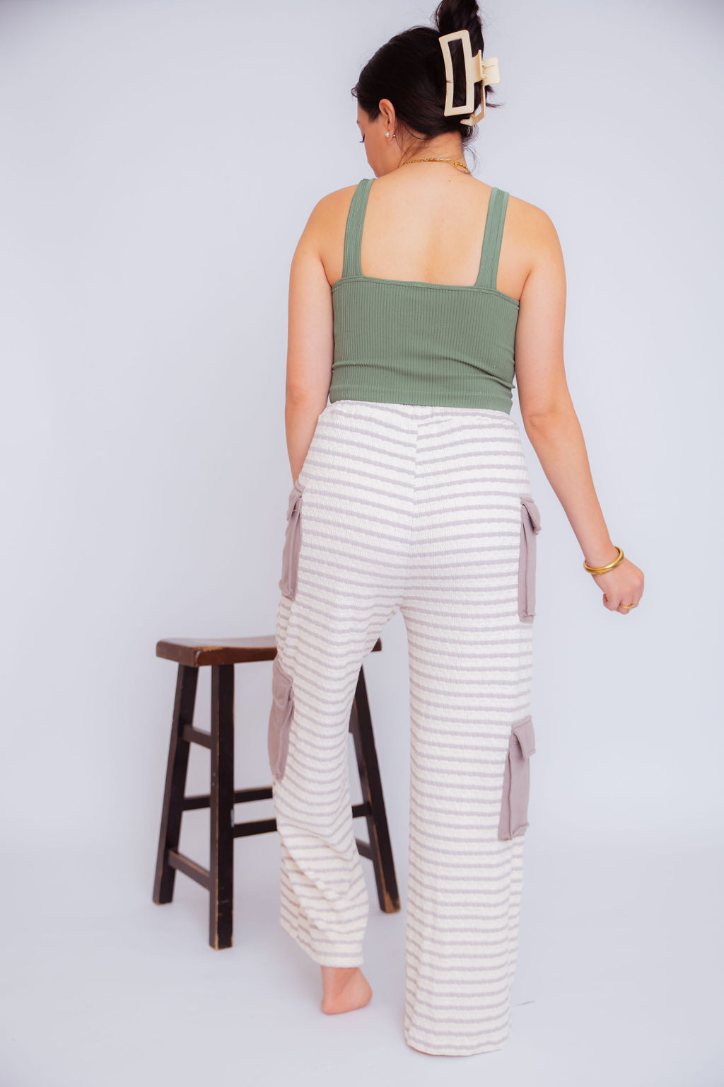 Buckets stripe cargo pants